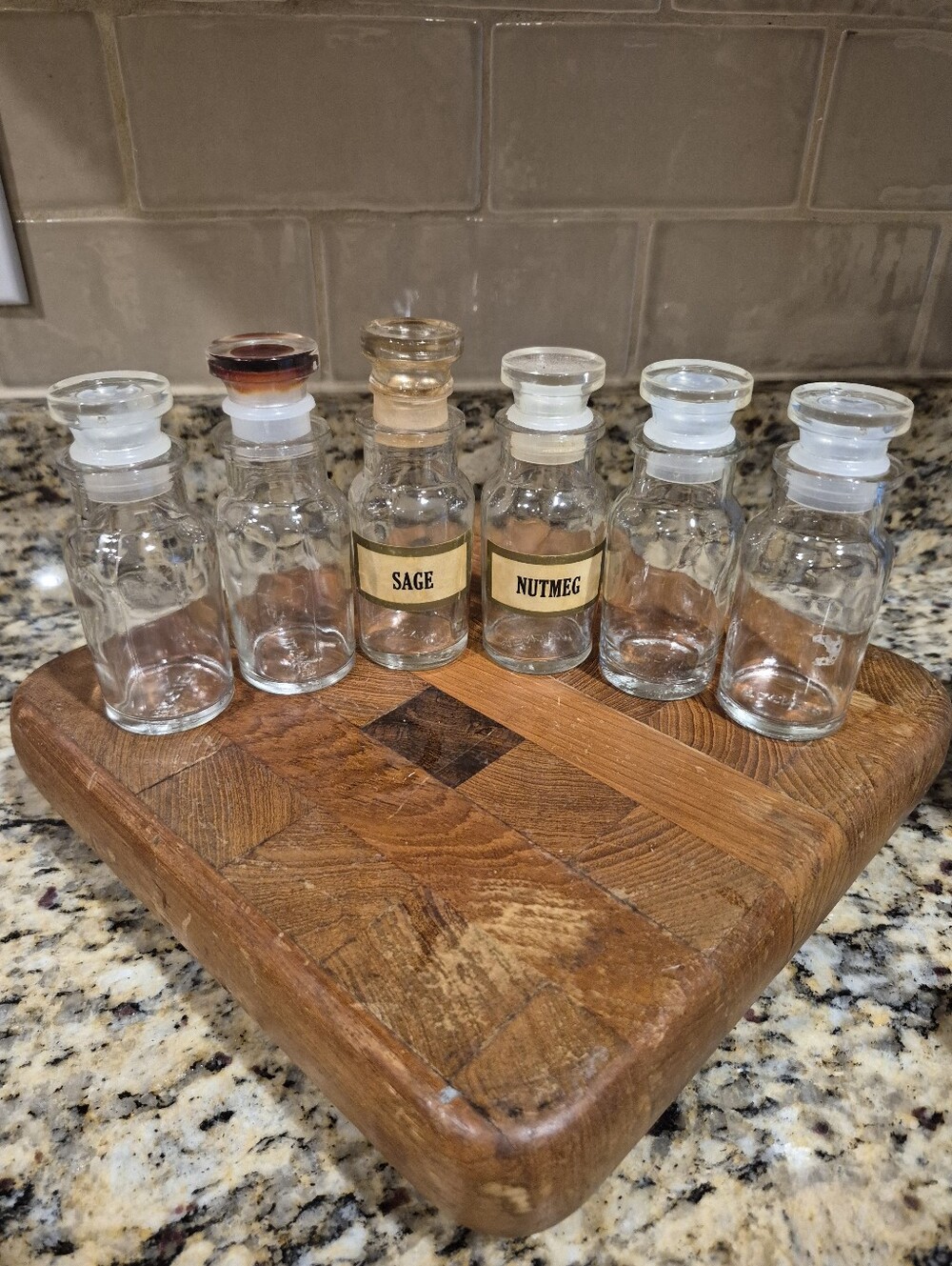 Vintage Apothecary Bottles With Stoppers